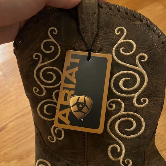 NEW ARIAT 4LR Technology Cowgirl Western Embroidered Brown Boots Size 6 - Picture 9 of 11